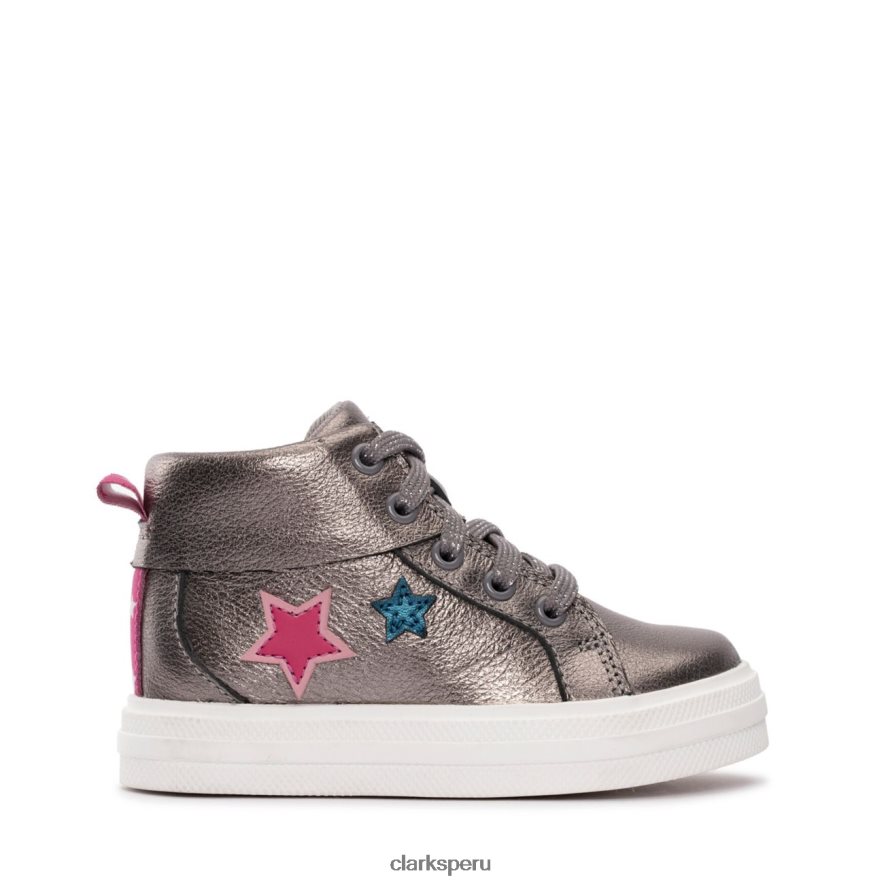 nova city niño gun metal cuero clarks gun metal cuero unisexo Clarks 40N4LX5727 cuero metalizado