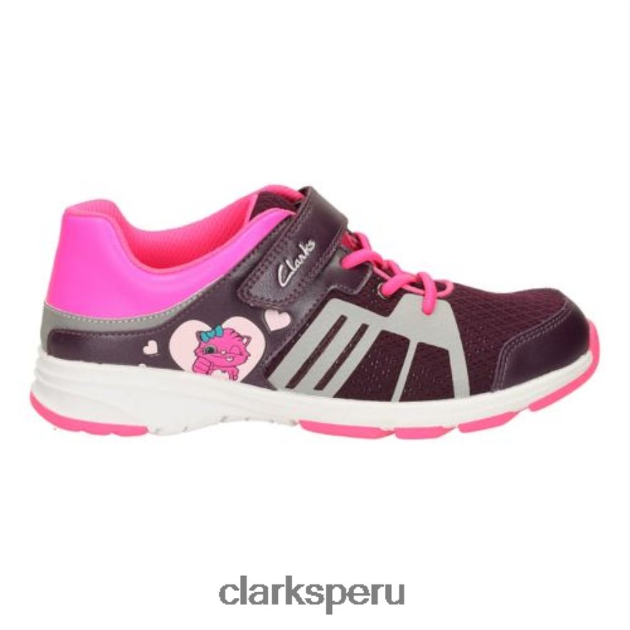 reflejan glo jnr g fit clarks morado unisexo Clarks 40N4LX4751 púrpura