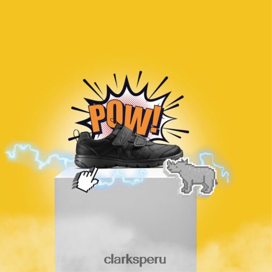 scooter de cuero negro run kid clarks de cuero negro unisexo Clarks 40N4LX5860 cuero negro