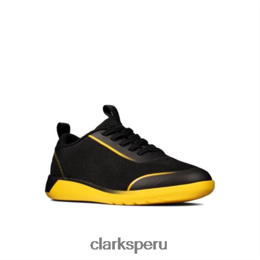 suburbio spark jnr g fit negro/amarillo bajo clarks unisexo Clarks 40N4LX4942 amarillo negro