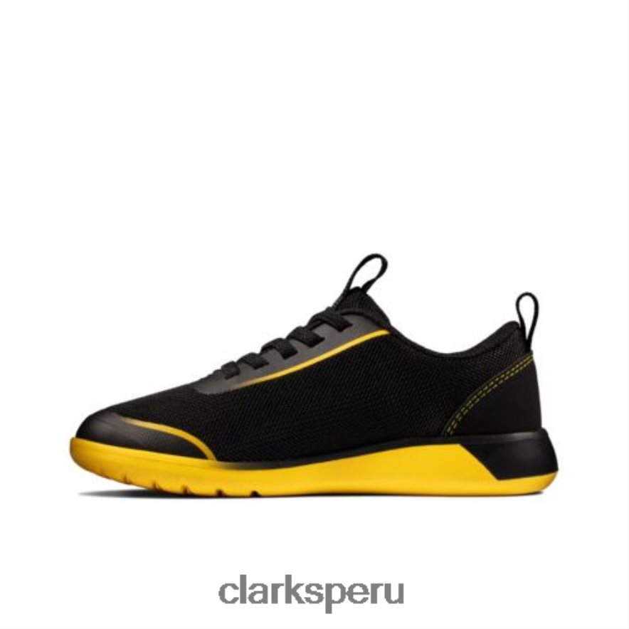 suburbio spark jnr g fit negro/amarillo bajo clarks unisexo Clarks 40N4LX4942 amarillo negro