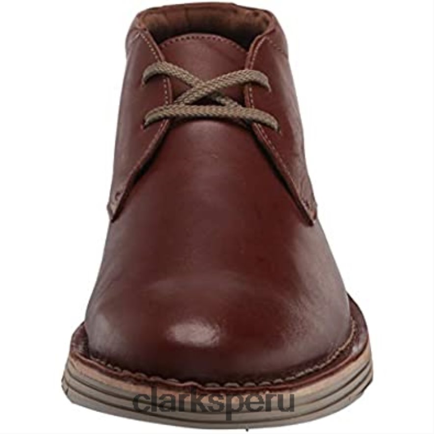Botas chukka Forge Stride de Clarks de cuero color canela oscuro para hombre hombres Clarks 40N4LX1488 cuero bronceado oscuro