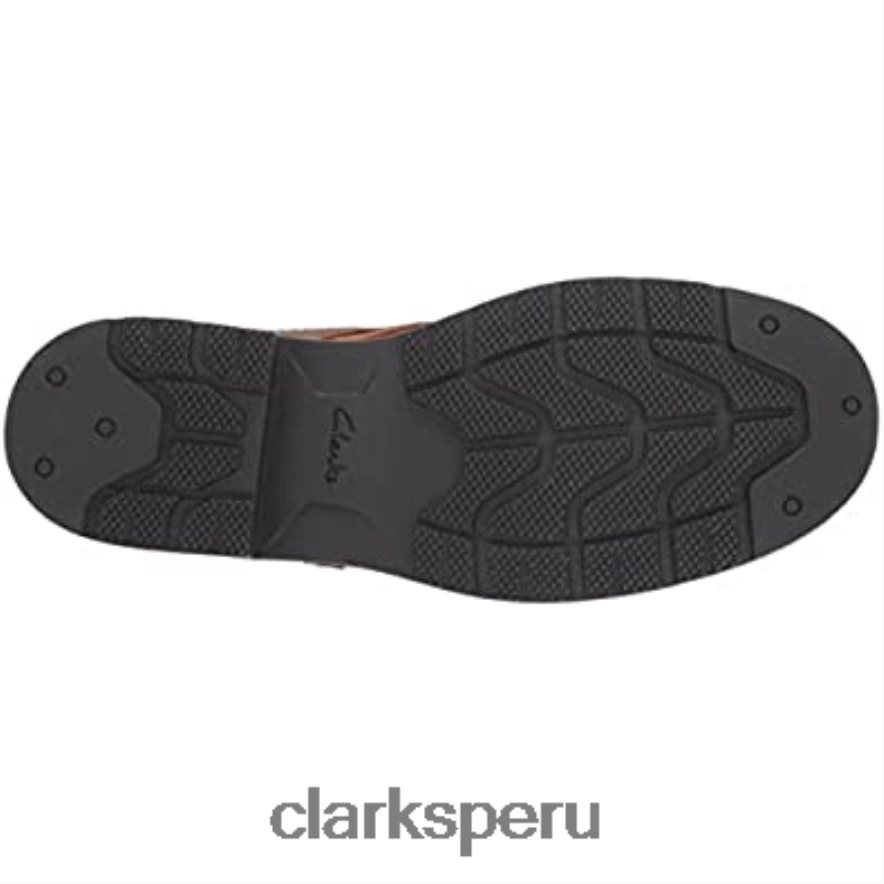 Botas chukka impermeables Morris Peak de Clarks de cuero color canela oscuro para hombre hombres Clarks 40N4LX1243 cuero bronceado oscuro