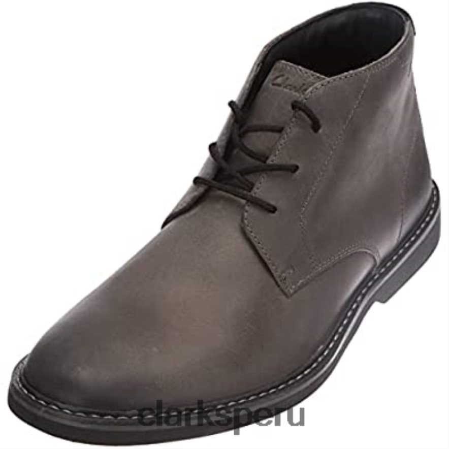 Botas chukka medias atticuslt de cuero gris oscuro para hombre de Clarks hombres Clarks 40N4LX2993 cuero gris oscuro