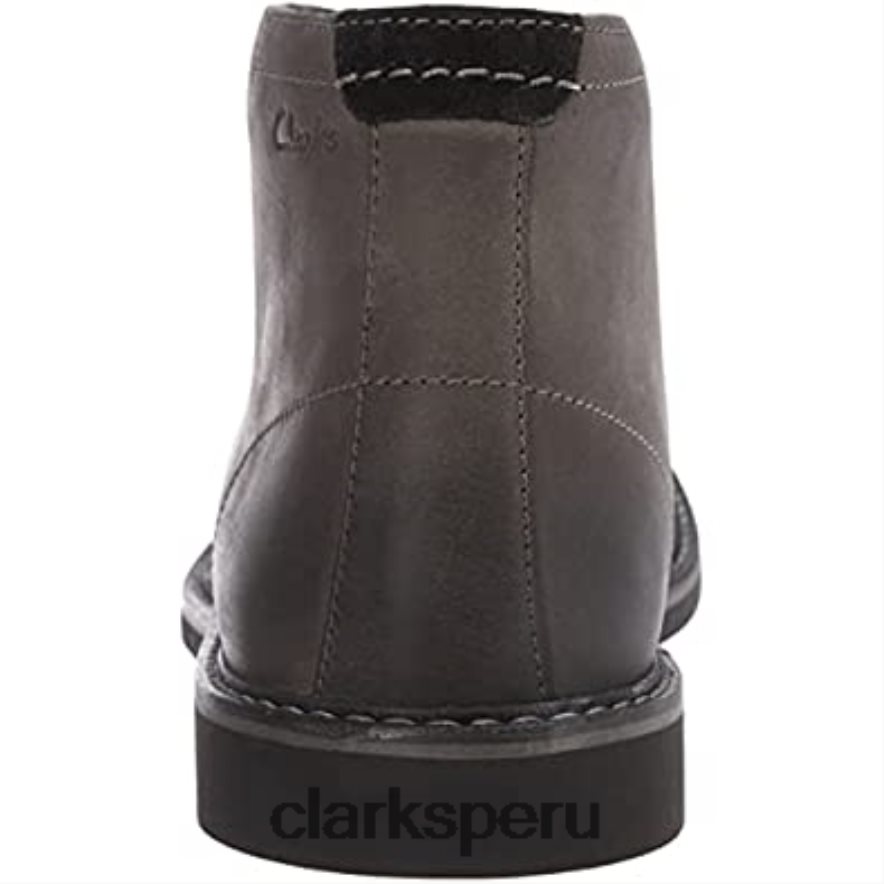 Botas chukka medias atticuslt de cuero gris oscuro para hombre de Clarks hombres Clarks 40N4LX2993 cuero gris oscuro