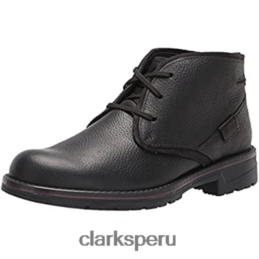 botas chukka impermeables morris peak para hombre de cuero caído negro de clarks hombres Clarks 40N4LX1855