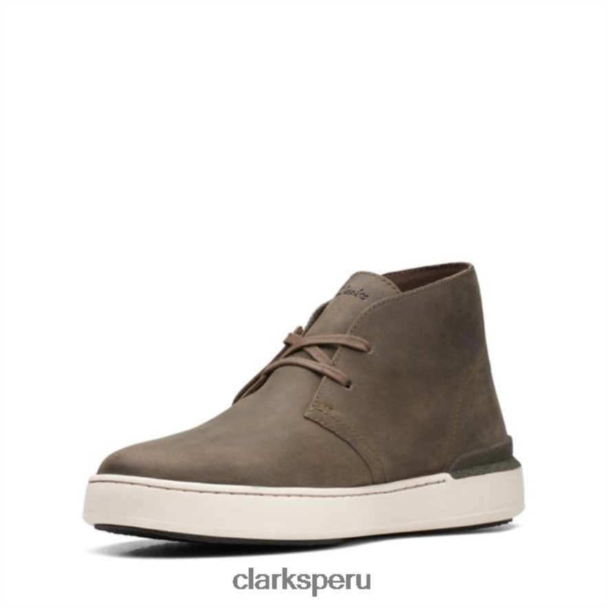 bota safari clarks court lite cuero oliva cuero oliva hombres Clarks 40N4LX6578 cuero oliva