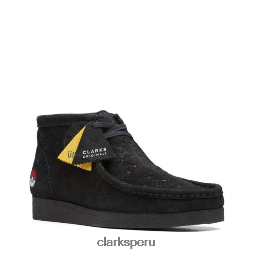 Bota clarks wallabee negra con relieve negro con relieve hombres Clarks 40N4LX5704 negro en relieve