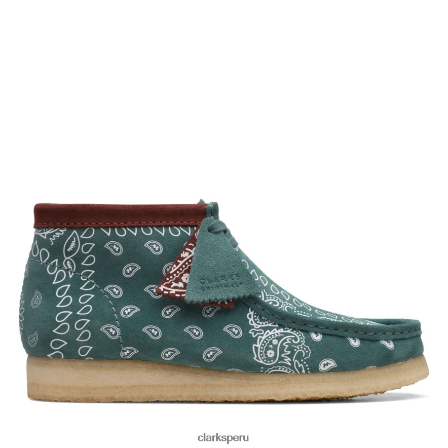 Bota clarks wallabee verde paisley hombres Clarks 40N4LX6627 paisley verde