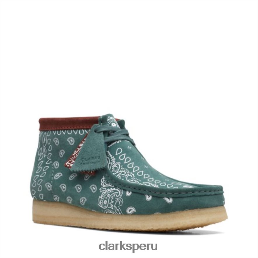 bota clarks wallabee paisley verde paisley verde hombres Clarks 40N4LX5698 paisley verde