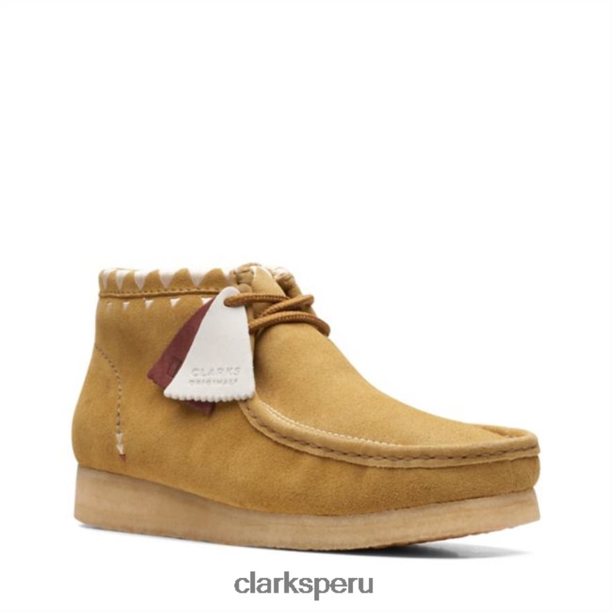 botas clarks wallabee con forro de musgo de roble hombres Clarks 40N4LX6611 musgo de roble