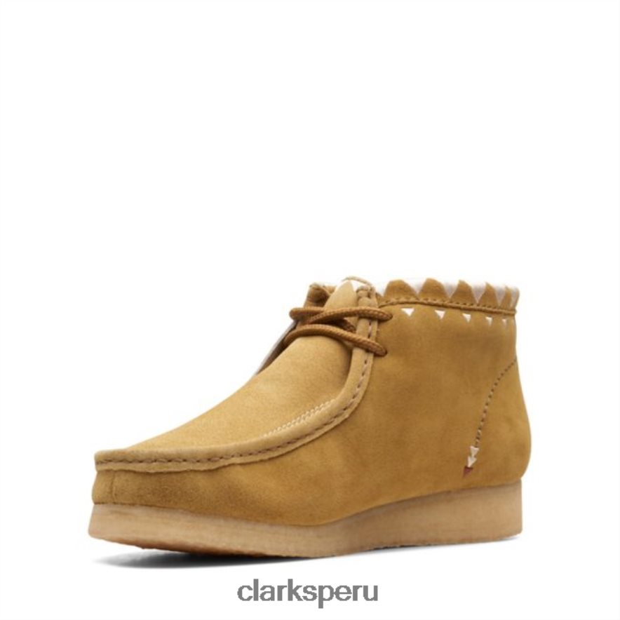 botas clarks wallabee con forro de musgo de roble hombres Clarks 40N4LX6611 musgo de roble
