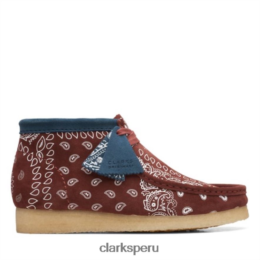 wallabee bota ladrillo paisley ladrillo paisley clarks hombres Clarks 40N4LX5702 paisley de ladrillo
