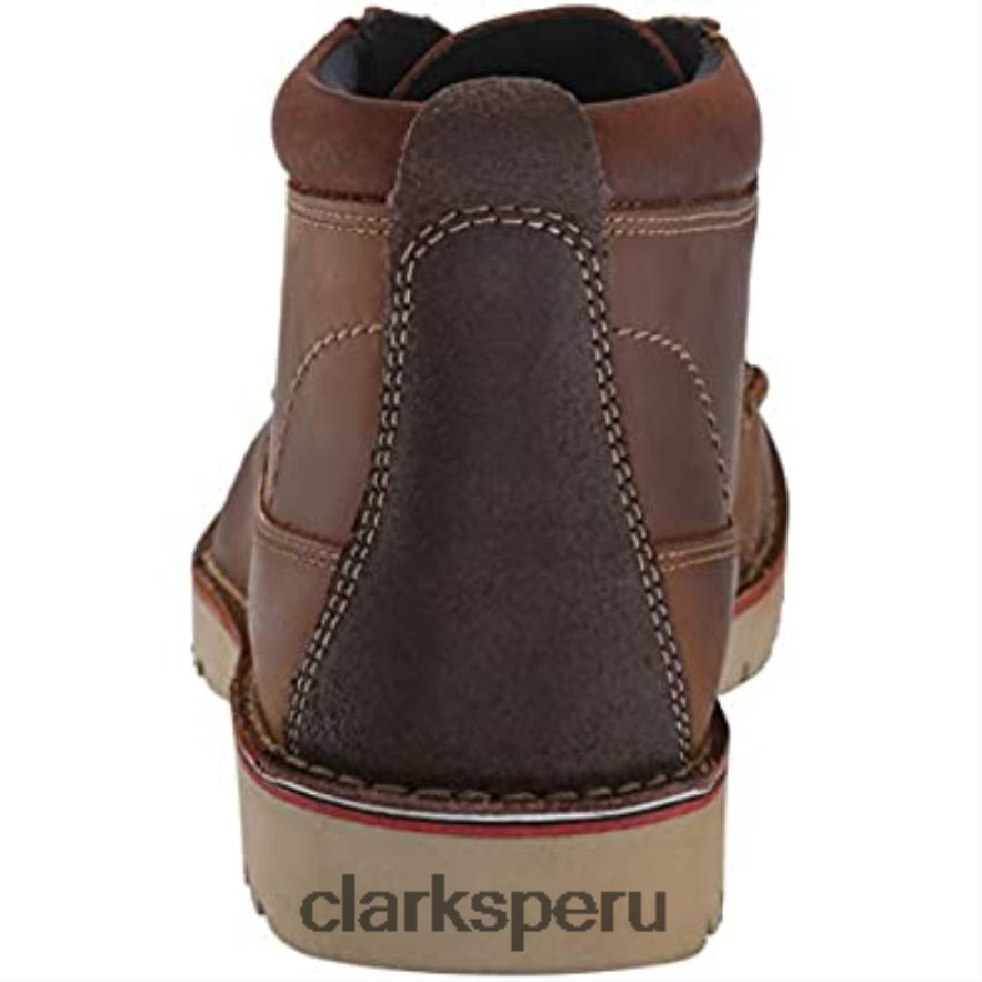 Botín medio vargo de cuero tostado oscuro para hombre clarks hombres Clarks 40N4LX1964 cuero bronceado oscuro