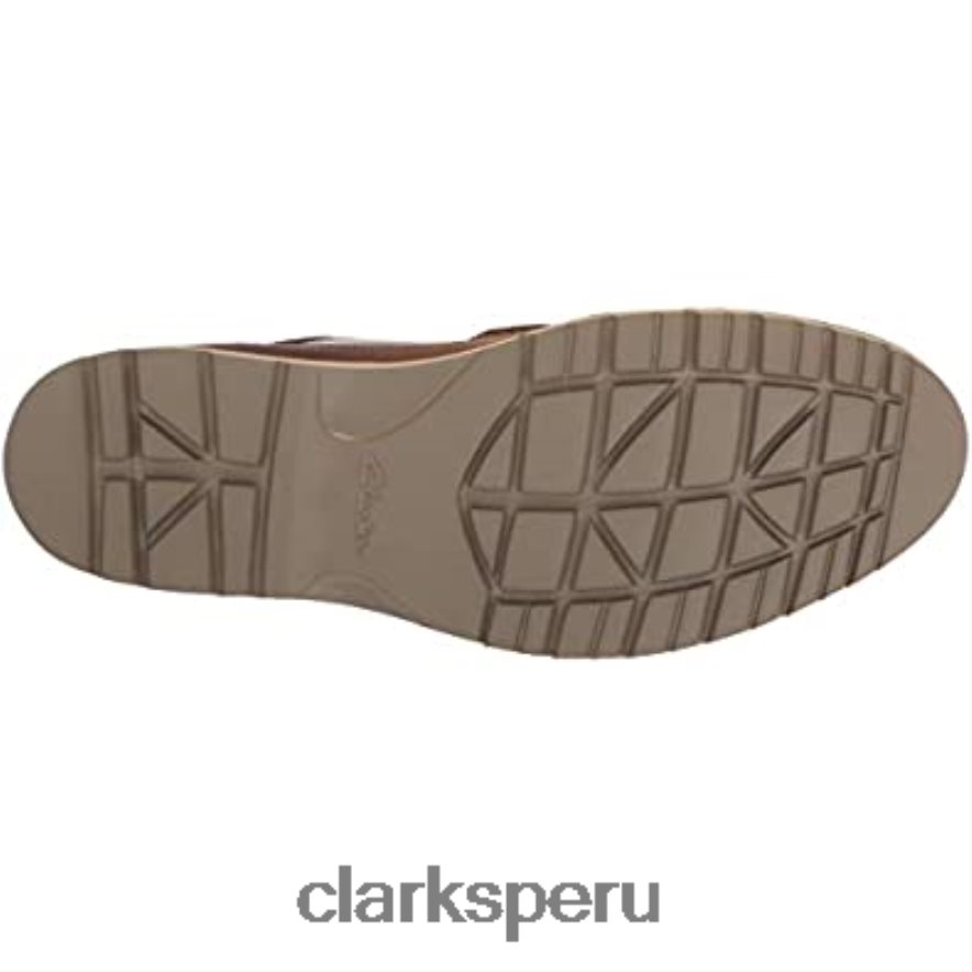 Botín medio vargo de cuero tostado oscuro para hombre clarks hombres Clarks 40N4LX1964 cuero bronceado oscuro