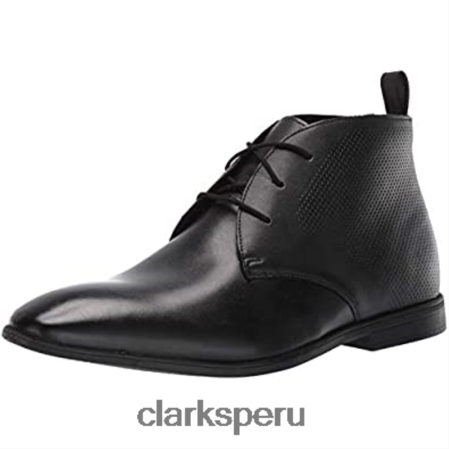 botín bampton up hombre clarks piel negro hombres Clarks 40N4LX2359 cuero negro