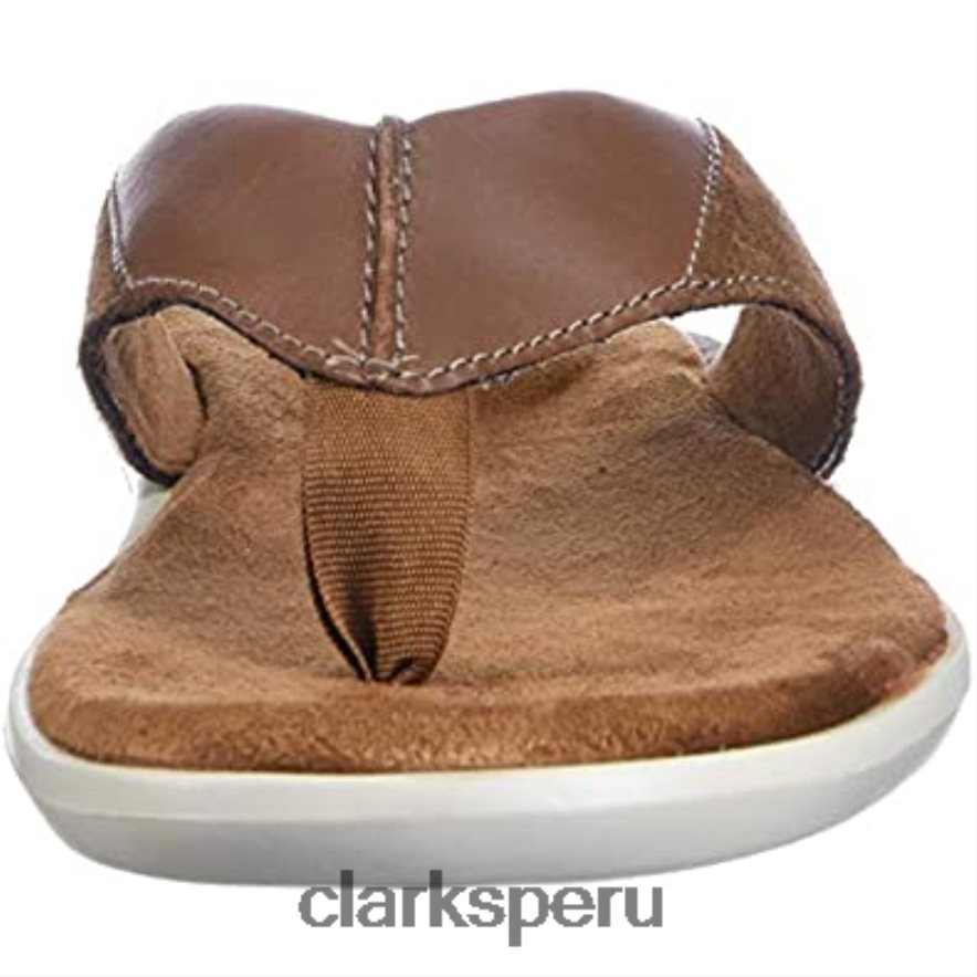 Chanclas Clarks Ellison Easy de cuero tostado para hombre hombres Clarks 40N4LX1168 cuero marrón