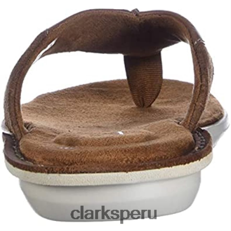 Chanclas Clarks Ellison Easy de cuero tostado para hombre hombres Clarks 40N4LX1168 cuero marrón