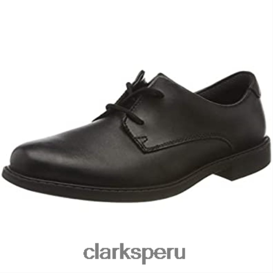 Zapatos escolares con cordones para jóvenes clarks scala loop de cuero negro para hombre hombres Clarks 40N4LX2665 cuero negro