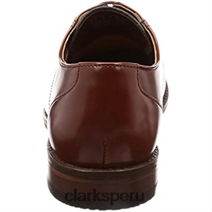 Derbys Clarks Edward Pla de cuero marrón británico para hombre hombres Clarks 40N4LX2708 cuero marrón tostado británico