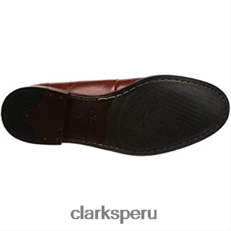 Derbys Clarks Edward Pla de cuero marrón británico para hombre hombres Clarks 40N4LX2708 cuero marrón tostado británico