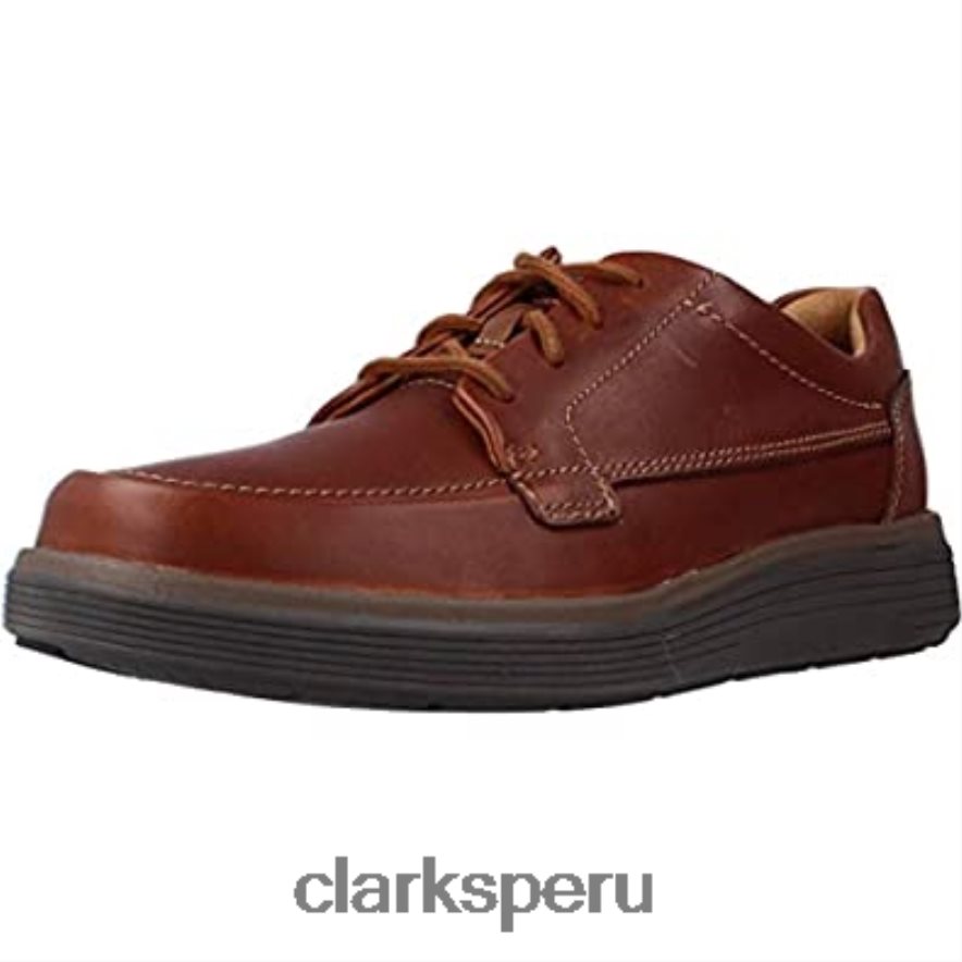 Zapatos clarks un abode easy derbys de cuero tostado oscuro para hombre hombres Clarks 40N4LX130 cuero bronceado oscuro