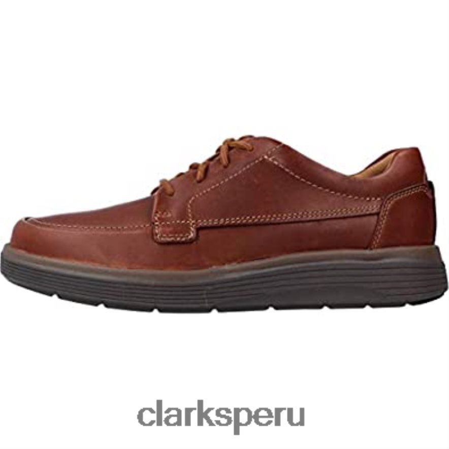 Zapatos clarks un abode easy derbys de cuero tostado oscuro para hombre hombres Clarks 40N4LX130 cuero bronceado oscuro