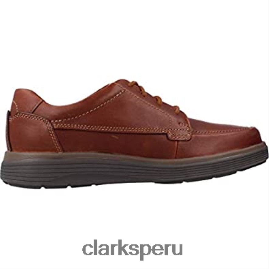Zapatos clarks un abode easy derbys de cuero tostado oscuro para hombre hombres Clarks 40N4LX130 cuero bronceado oscuro