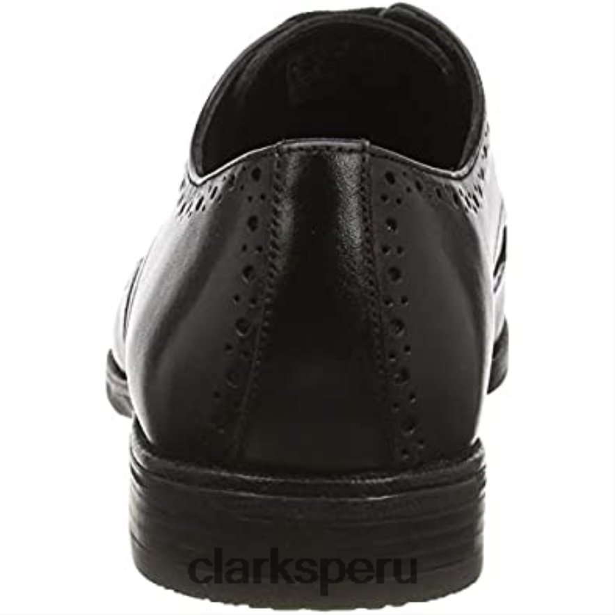 clarks black derbis de límite de stanford masculino hombres Clarks 40N4LX1553 cuero negro