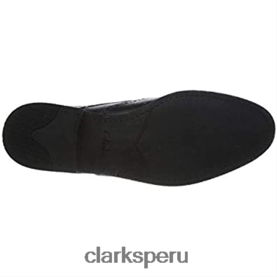 clarks black derbis de límite de stanford masculino hombres Clarks 40N4LX1553 cuero negro