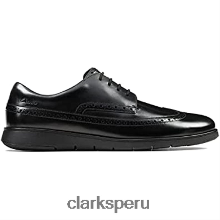 clarks helston limit derby negros para hombre hombres Clarks 40N4LX180 cuero negro cuero negro