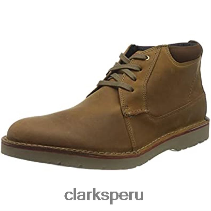 clarks vargo mid derbys de cuero marrón oscuro para hombre hombres Clarks 40N4LX1828 cuero marrón oscuro