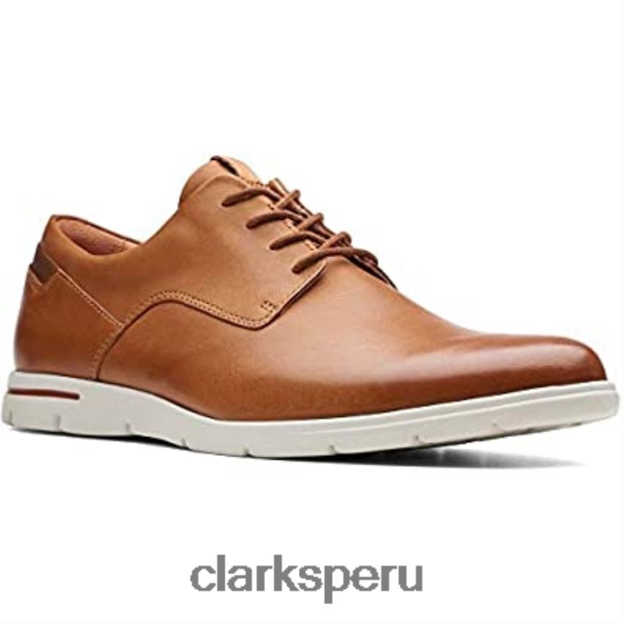 clarks vennor walk derbys de cuero marrón tostado para hombre hombres Clarks 40N4LX258 cuero marrón tostado