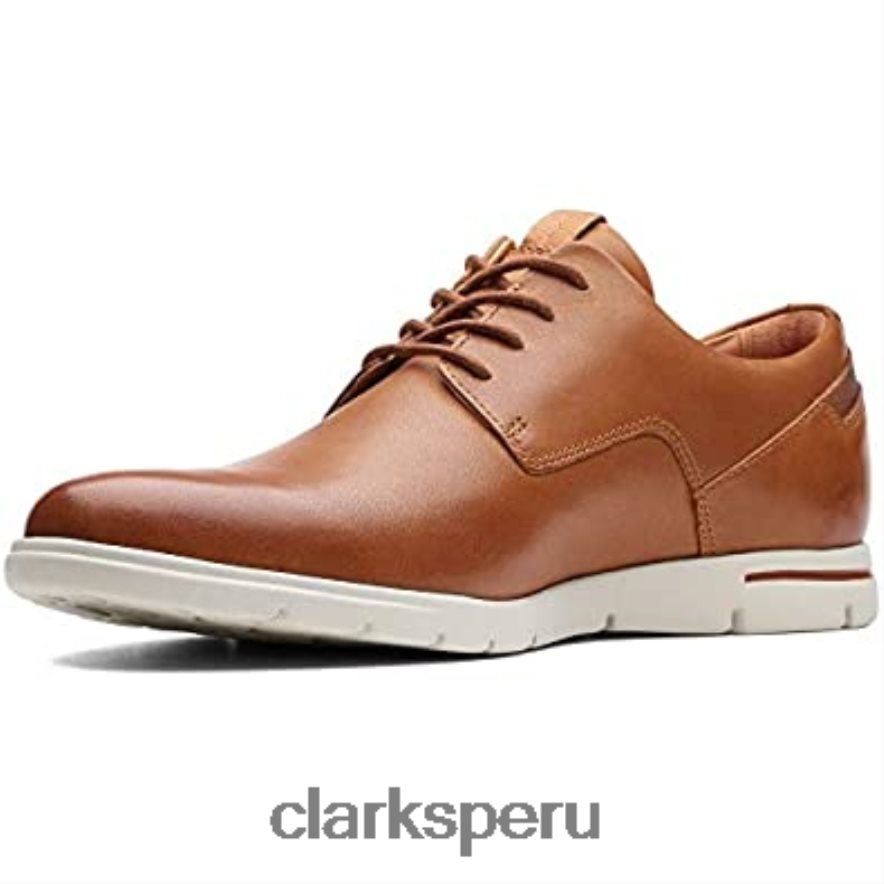 clarks vennor walk derbys de cuero marrón tostado para hombre hombres Clarks 40N4LX258 cuero marrón tostado