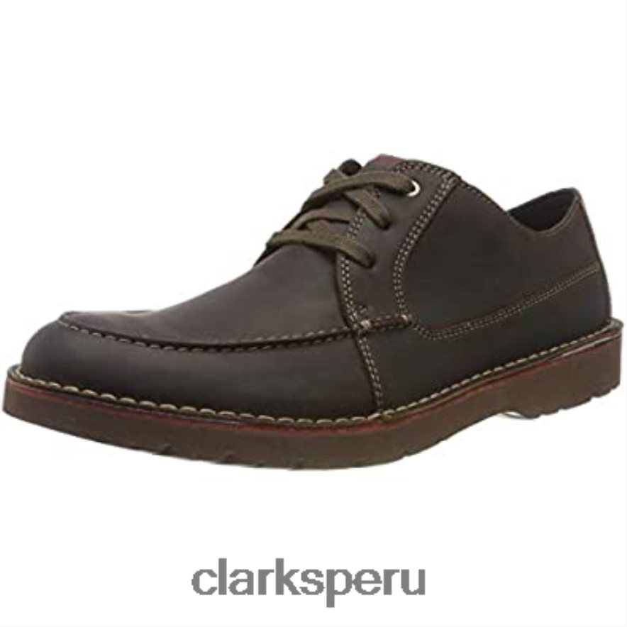 marrón marrón oscuro lea marrón oscuro lea zapatos derby clarks vargo vibe para hombre hombres Clarks 40N4LX1307 marrón marrón oscuro pasto marrón oscuro marrón oscuro