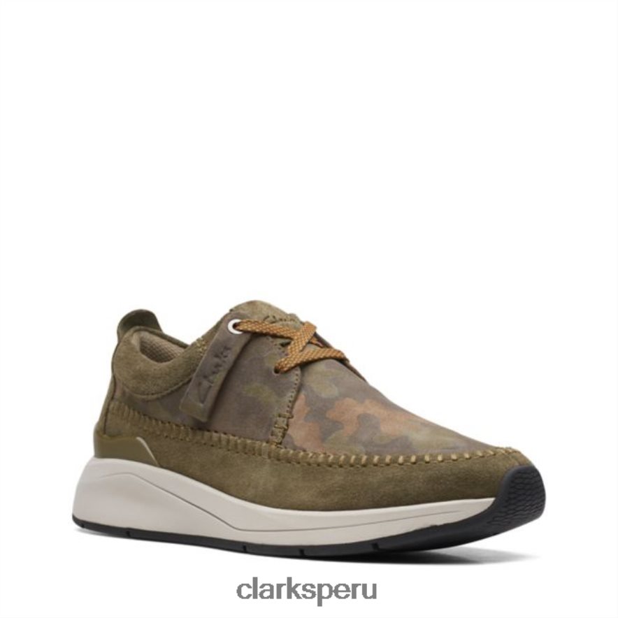 Clarks Coast Lite Weave combinado oliva oscuro hombres Clarks 40N4LX6579 combinación oliva oscuro