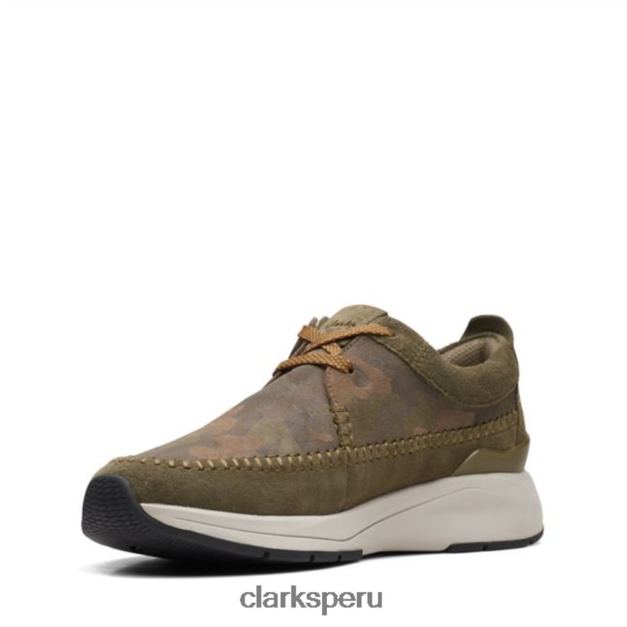Clarks Coast Lite Weave combinado oliva oscuro hombres Clarks 40N4LX6579 combinación oliva oscuro