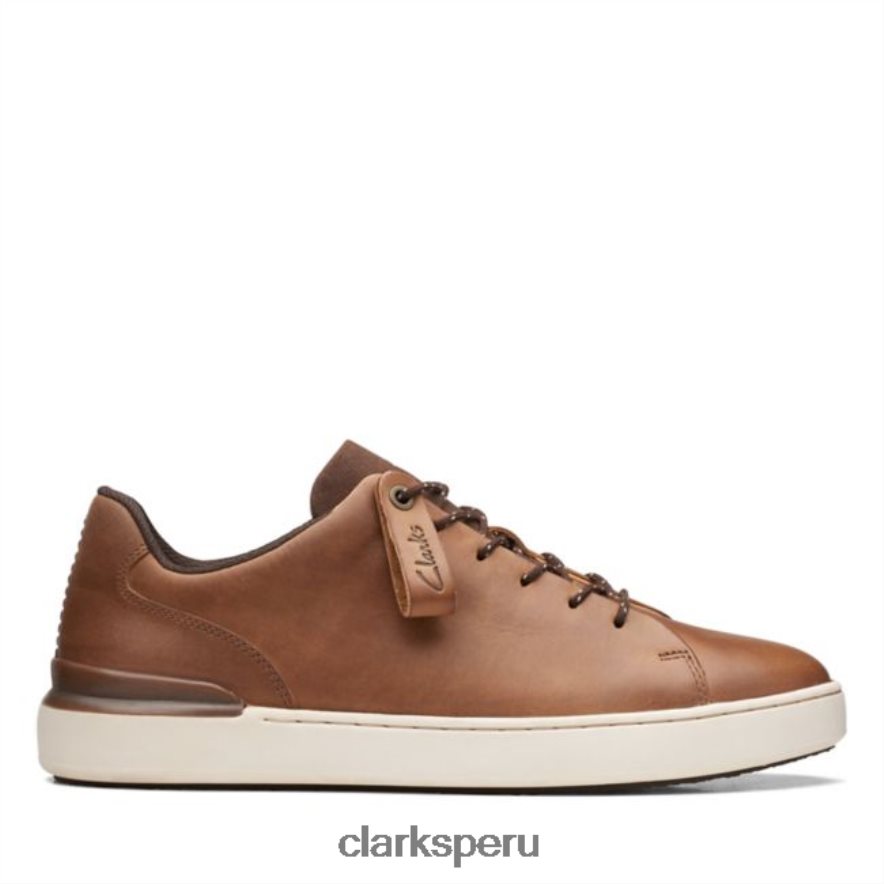 Clarks tostado claro Court Lite Lace tostado claro hombres Clarks 40N4LX6625 bronceado suave