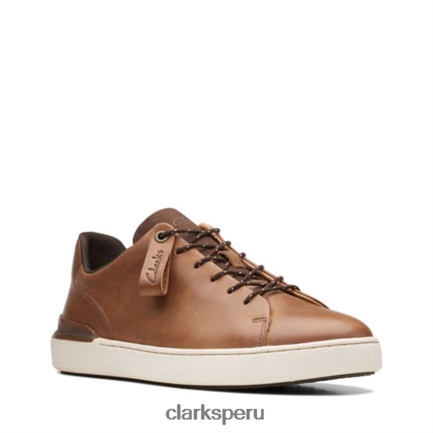 Clarks tostado claro Court Lite Lace tostado claro hombres Clarks 40N4LX6625 bronceado suave