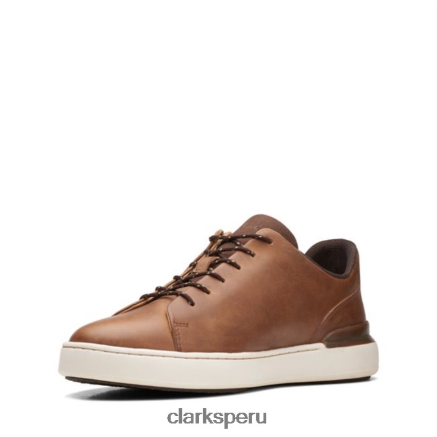 Clarks tostado claro Court Lite Lace tostado claro hombres Clarks 40N4LX6625 bronceado suave