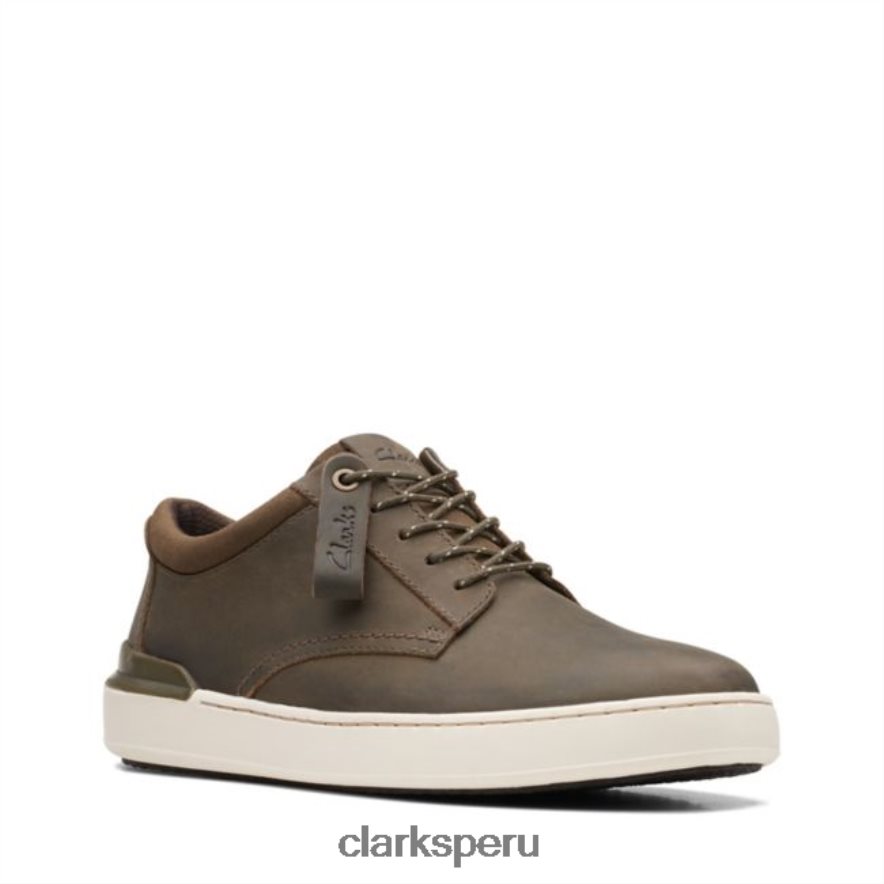 Court Lite Derby cuero oliva clarks cuero oliva hombres Clarks 40N4LX5437 cuero oliva