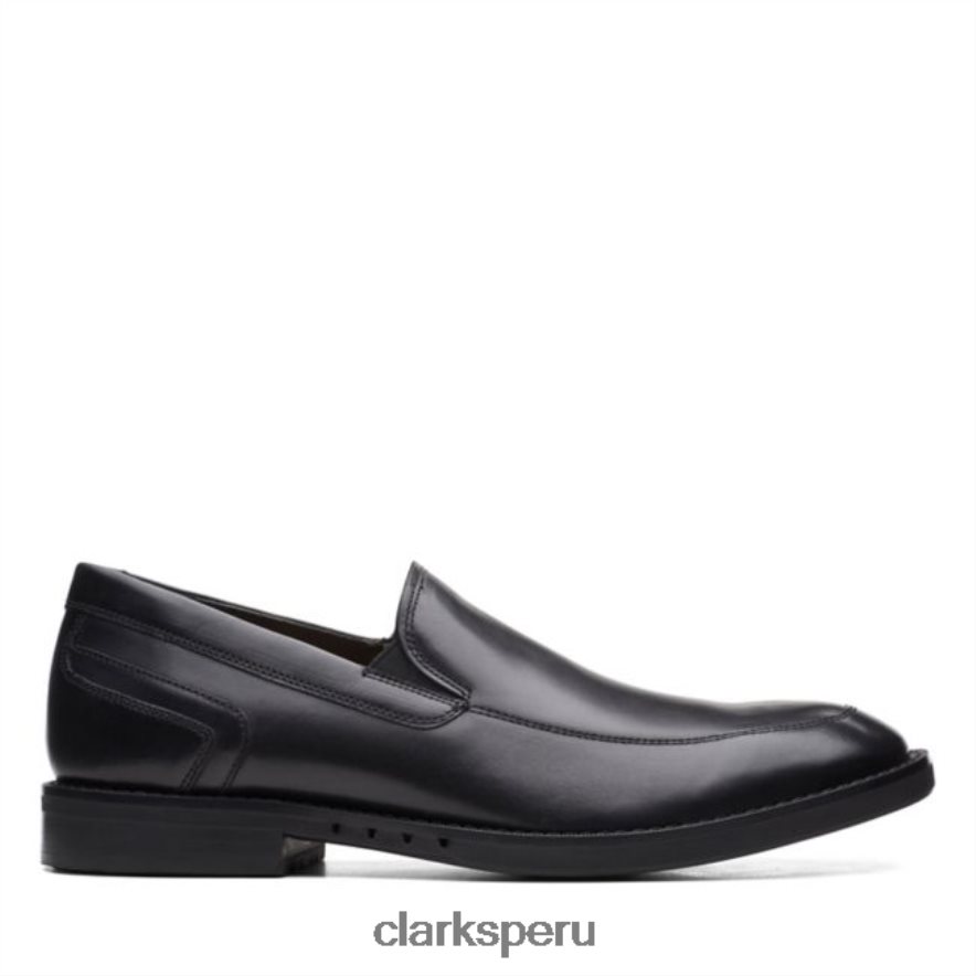 clarks de cuero negro un hugh step cuero negro hombres Clarks 40N4LX6672 cuero negro