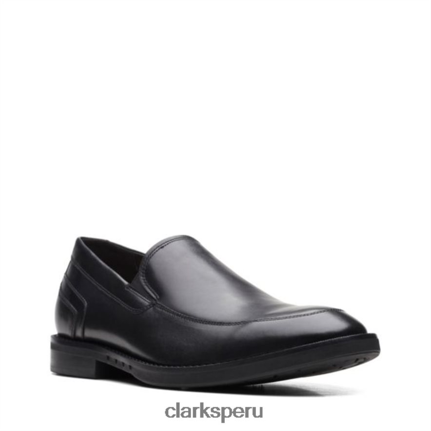 clarks de cuero negro un hugh step cuero negro hombres Clarks 40N4LX6672 cuero negro