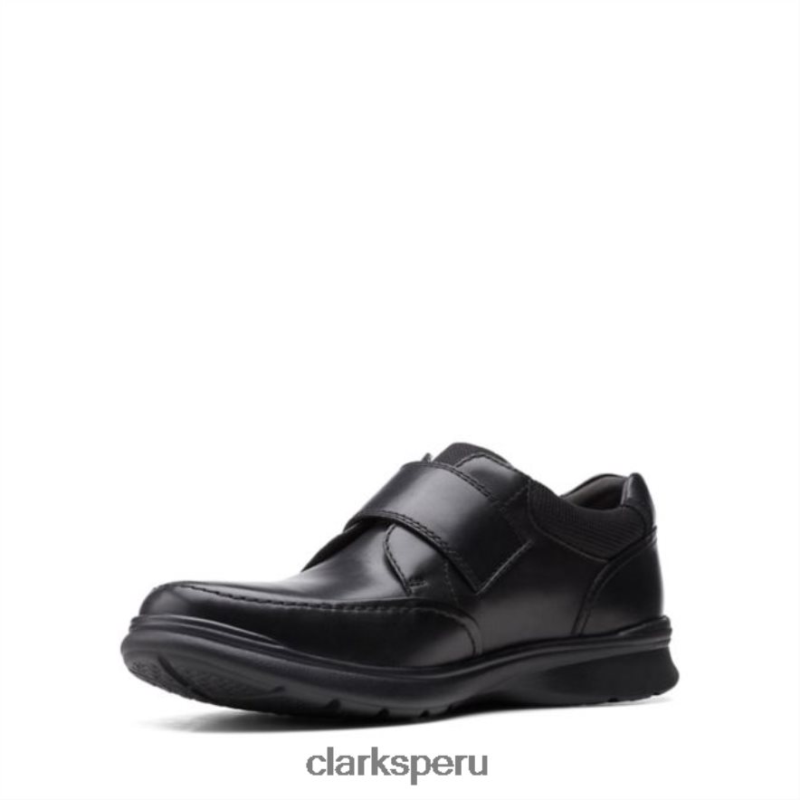 correa de cuero liso negro clarks cotrell cuero liso negro hombres Clarks 40N4LX5571 cuero liso negro