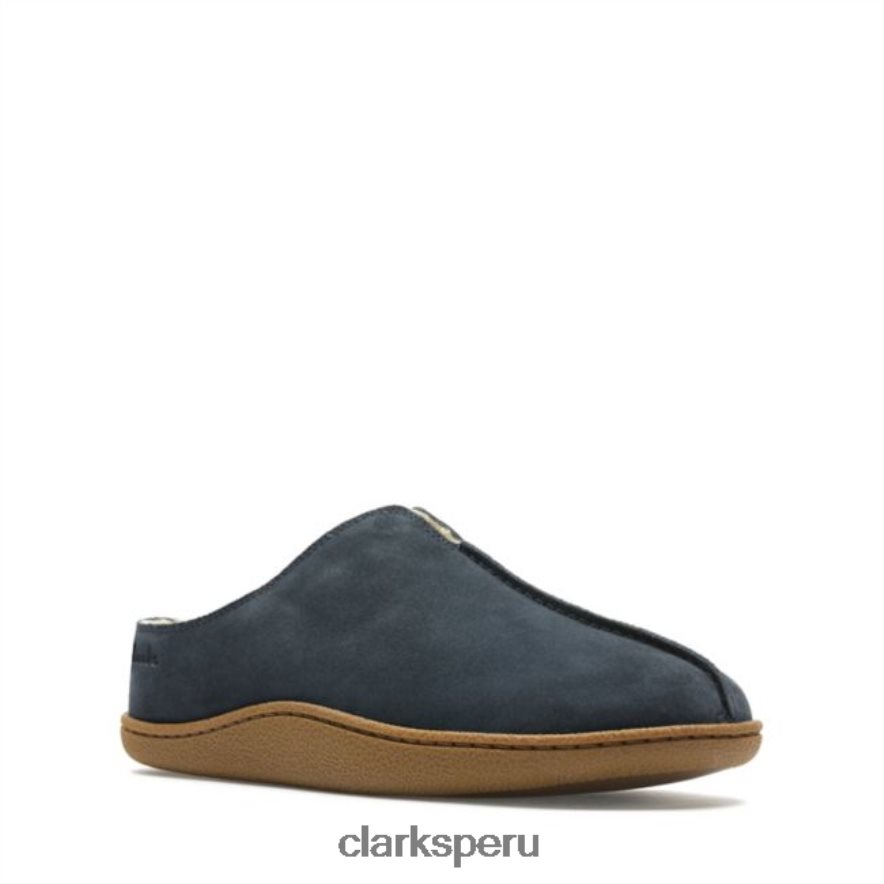 mule home ante azul marino clarks ante azul marino hombres Clarks 40N4LX5535 gamuza azul marino
