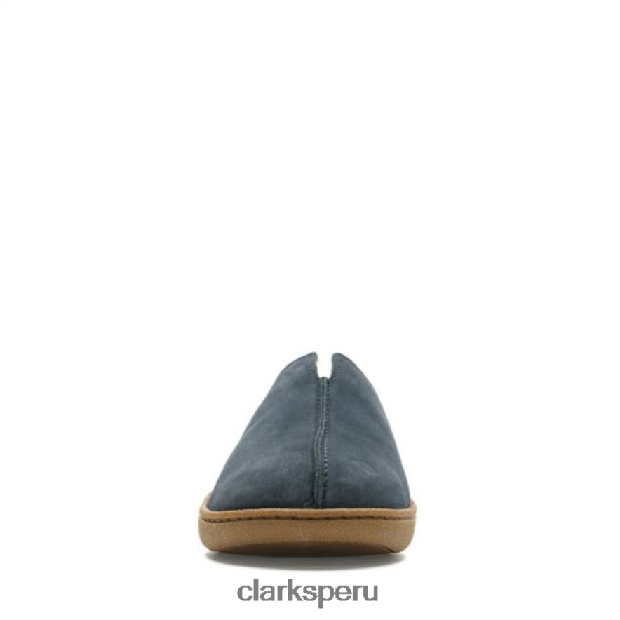 mule home ante azul marino clarks ante azul marino hombres Clarks 40N4LX5535 gamuza azul marino