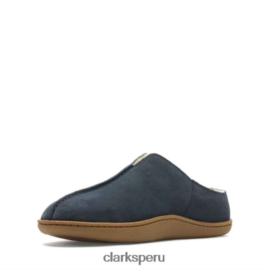 mule home ante azul marino clarks ante azul marino hombres Clarks 40N4LX5535 gamuza azul marino