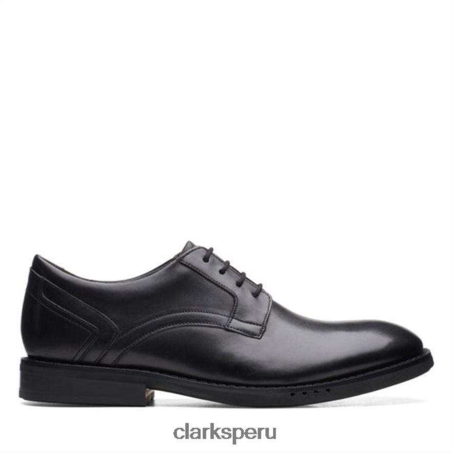 un hugh encaje cuero negro clarks de cuero negro hombres Clarks 40N4LX6574 cuero negro