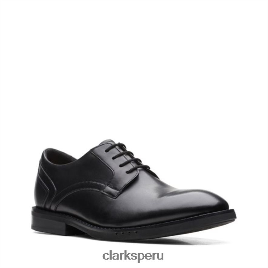 un hugh encaje cuero negro clarks de cuero negro hombres Clarks 40N4LX6574 cuero negro
