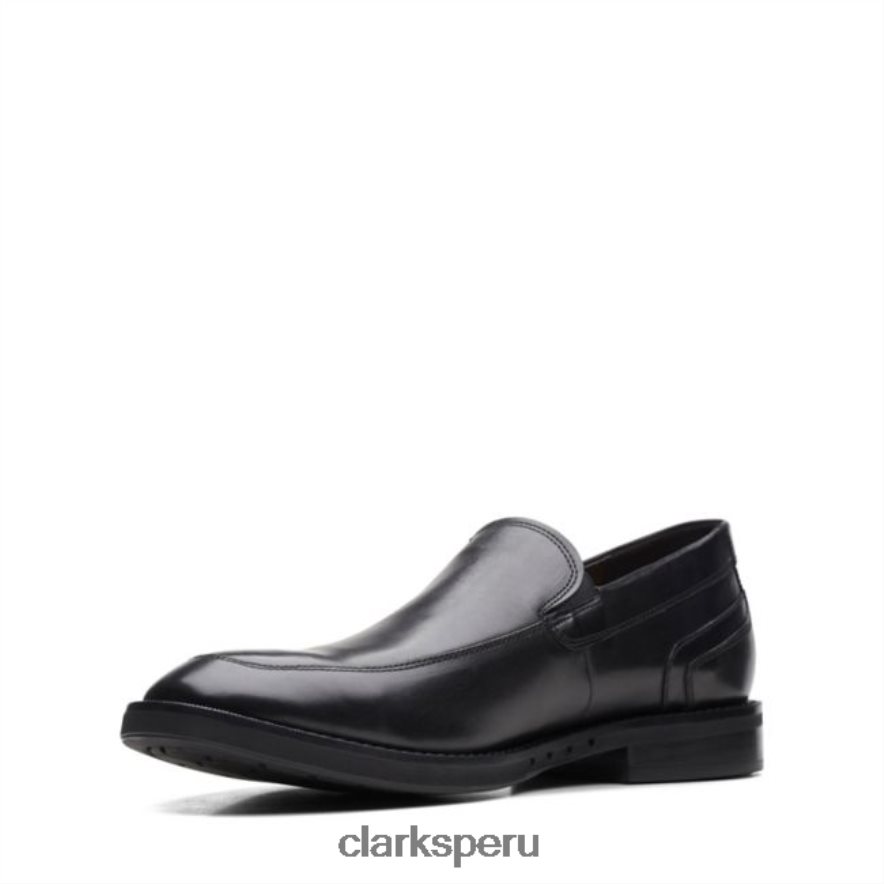 un hugh step cuero negro clarks cuero negro hombres Clarks 40N4LX5445 cuero negro